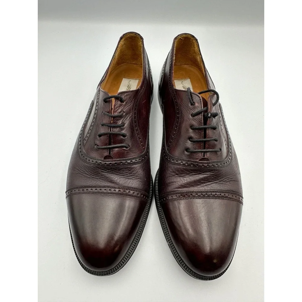 Mezlan Florence Oxford Derby Dress‎ Shoes Mens 10 Brown Leather Brogue Cap Toe